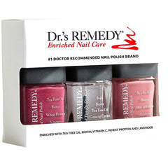 Dr.'s Remedy Brave Berry bottle shows rich color with nourishing actives for stronger nails.