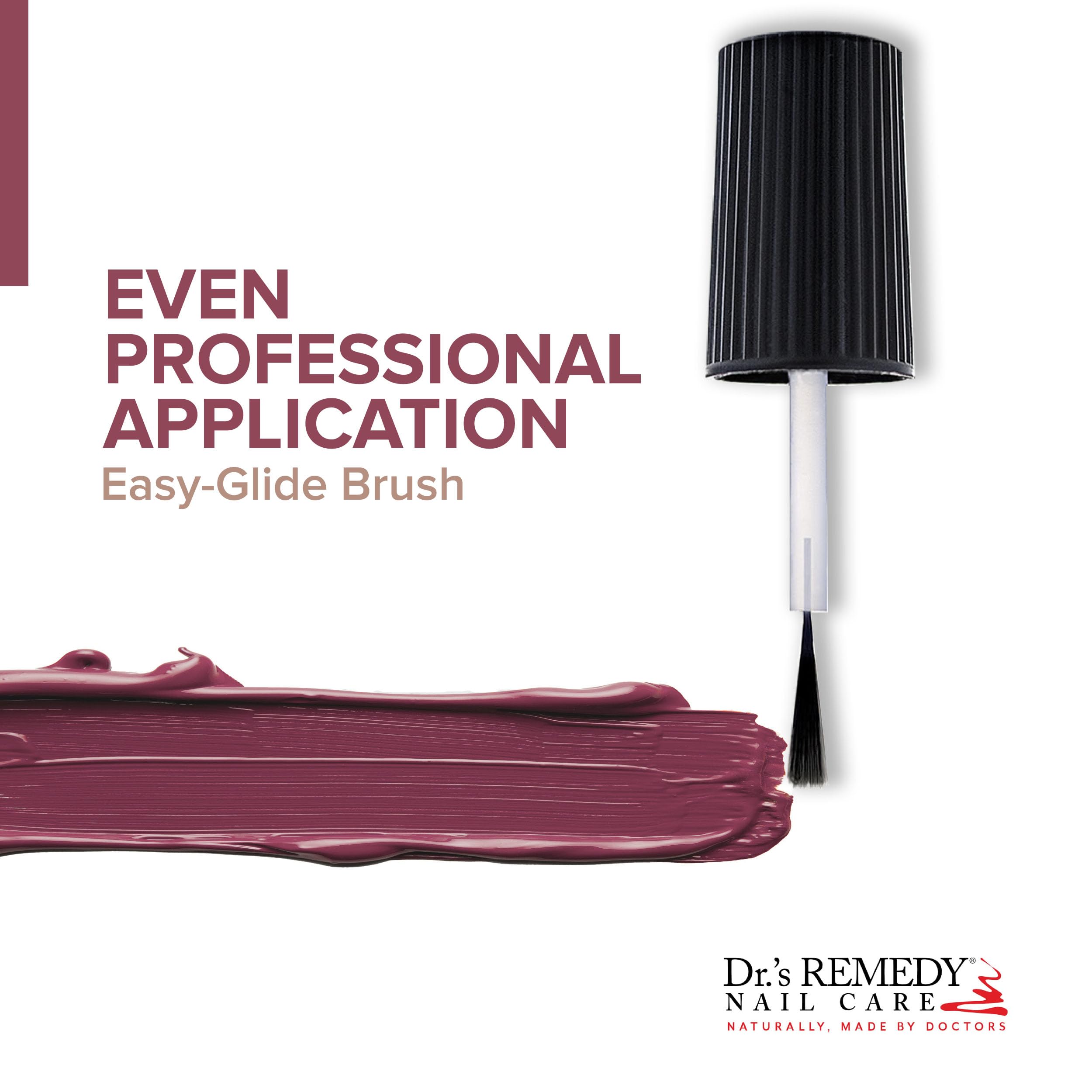 Dr.'s Remedy Organic ingredients closeup underscores all-natural formula for mindful manicures.