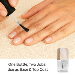 Dr.'s Remedy TOTAL Two-In-One brush applying base-top coat for smooth finish.