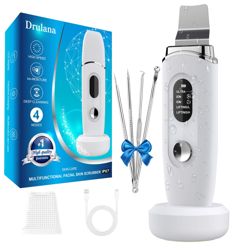 Drulana Skin Scrubber with 4 modes and LCD display for precise cleansing sessions