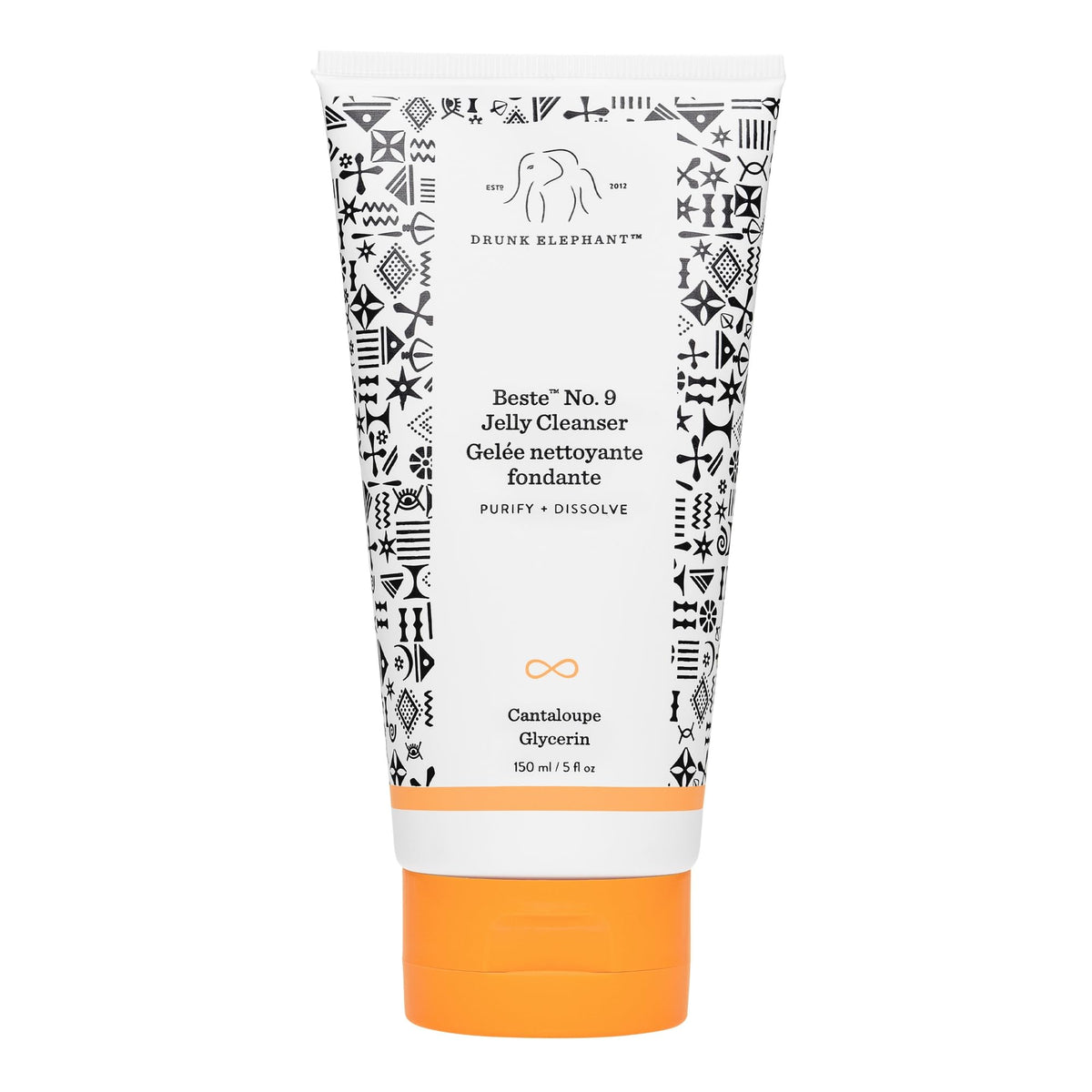 Drunk Elephant Beste No. 9 Jelly Cleanser bottle for makeup removal and oil control.