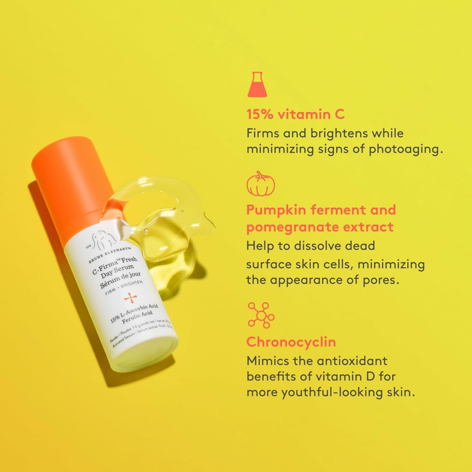 Drunk Elephant C-Firma and B-Hydra mixed in palm for morning use.