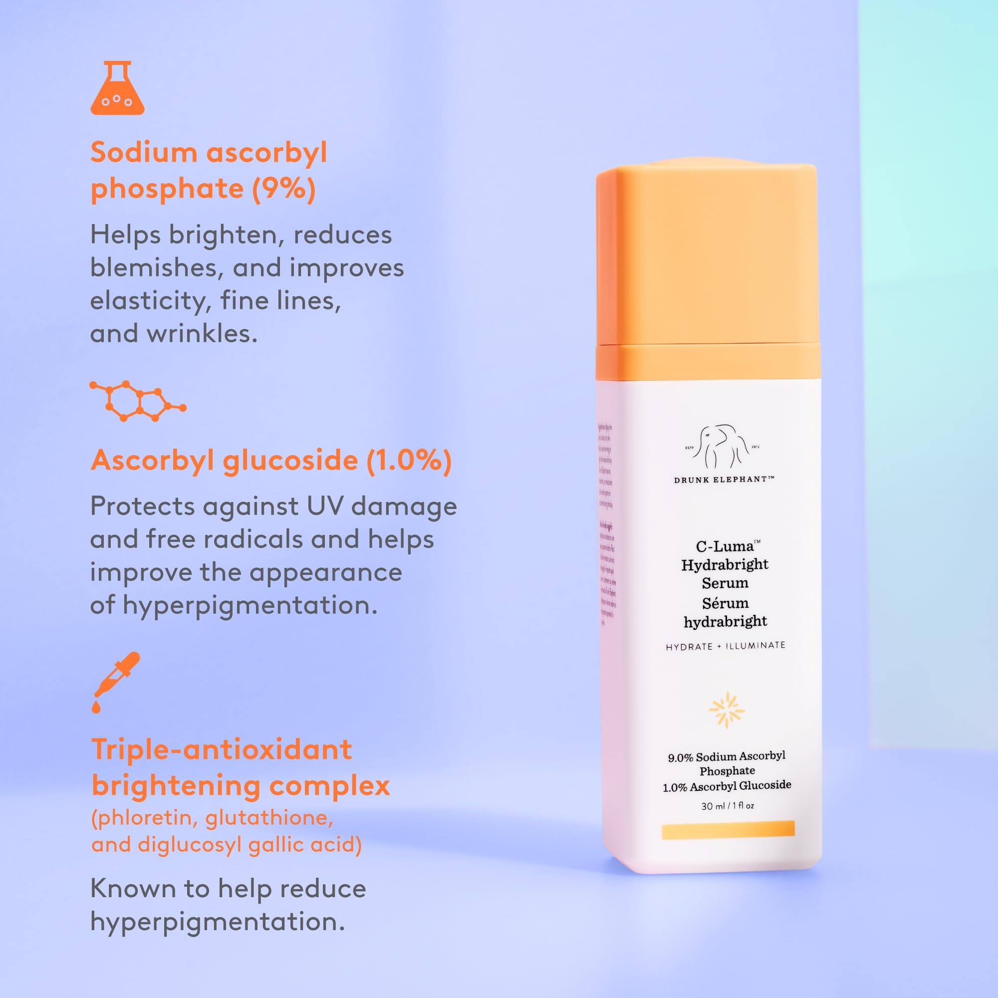 Drunk Elephant C-Luma Hydrabright serum mixed with moisturizer for subtle color boost.