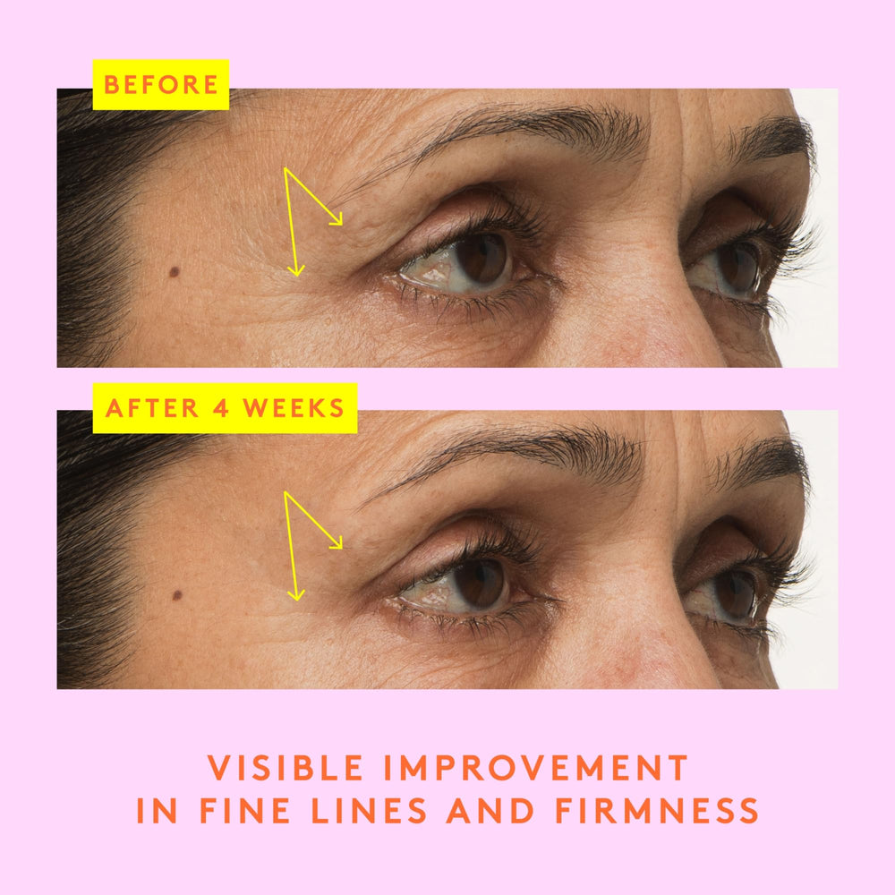 Drunk Elephant C-Tango Eye Cream under-eye application demonstrates smoothing effect.