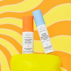 Drunk Elephant Hydra and Bright travel duo box opened for on-the-go care.