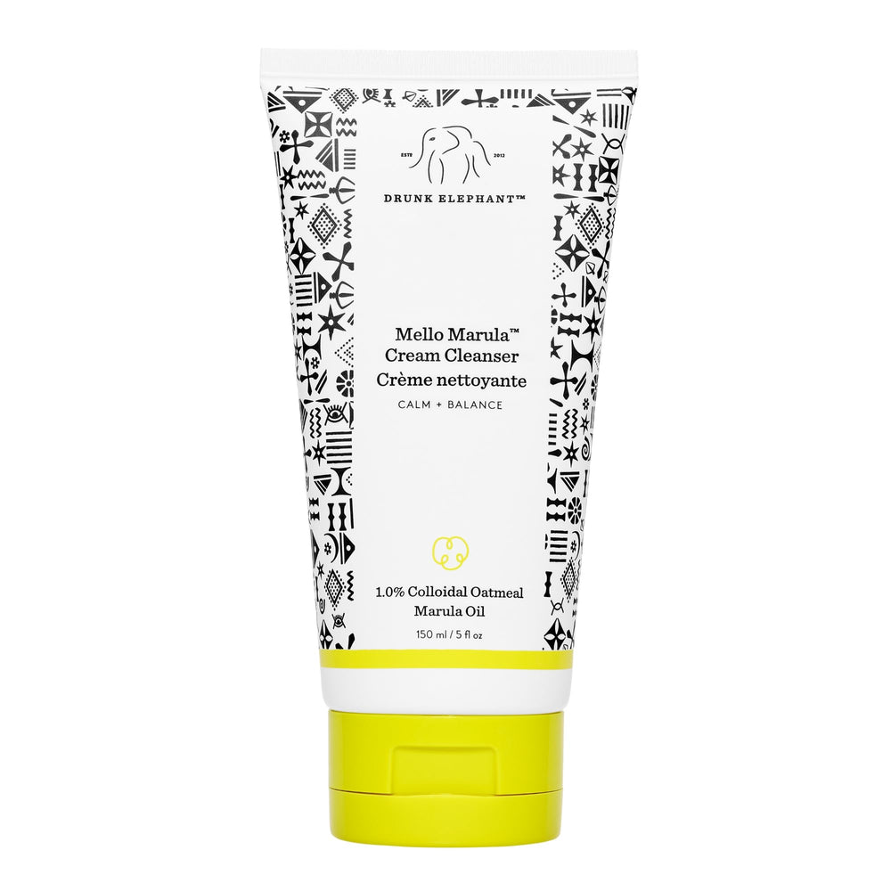 Drunk Elephant Mello Marula Cream Cleanser bottle for a gentle, calming morning cleanse.