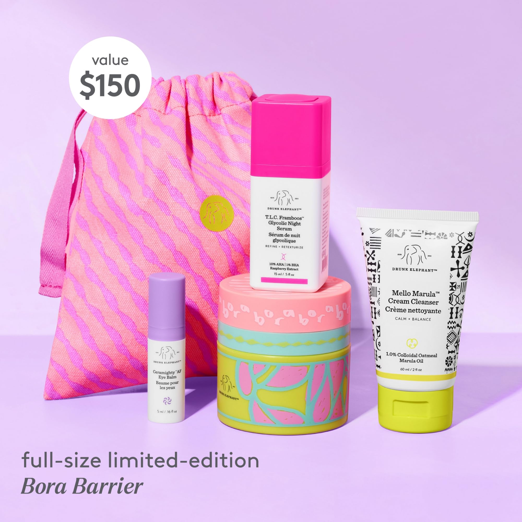 Drunk Elephant Mello Marula cleanser bottle removes makeup and balances skin