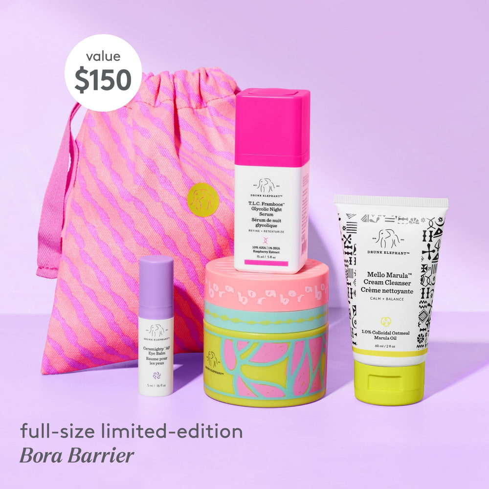 Drunk Elephant Mello Marula cleanser bottle removes makeup and balances skin