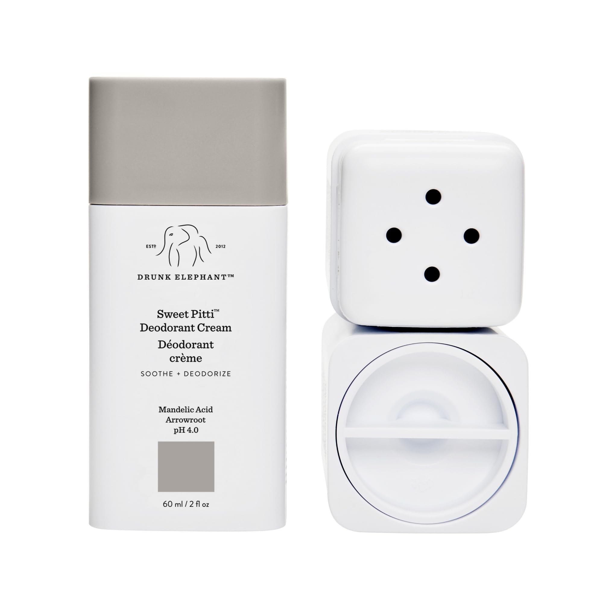 Drunk Elephant Sweet Pitti Deodorant Cream being applied with fingertips for daily use