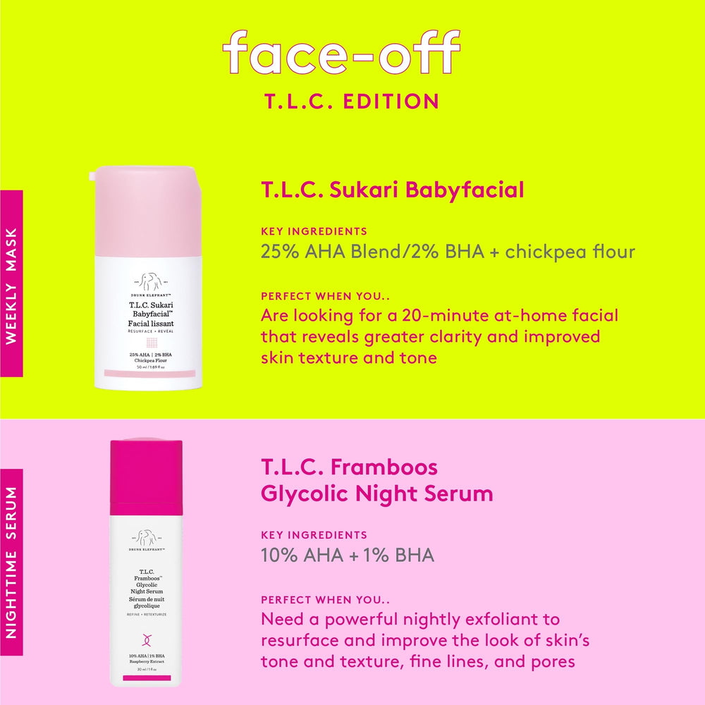Drunk Elephant Sukari Babyfacial paired with Virgin Marula oil for glow