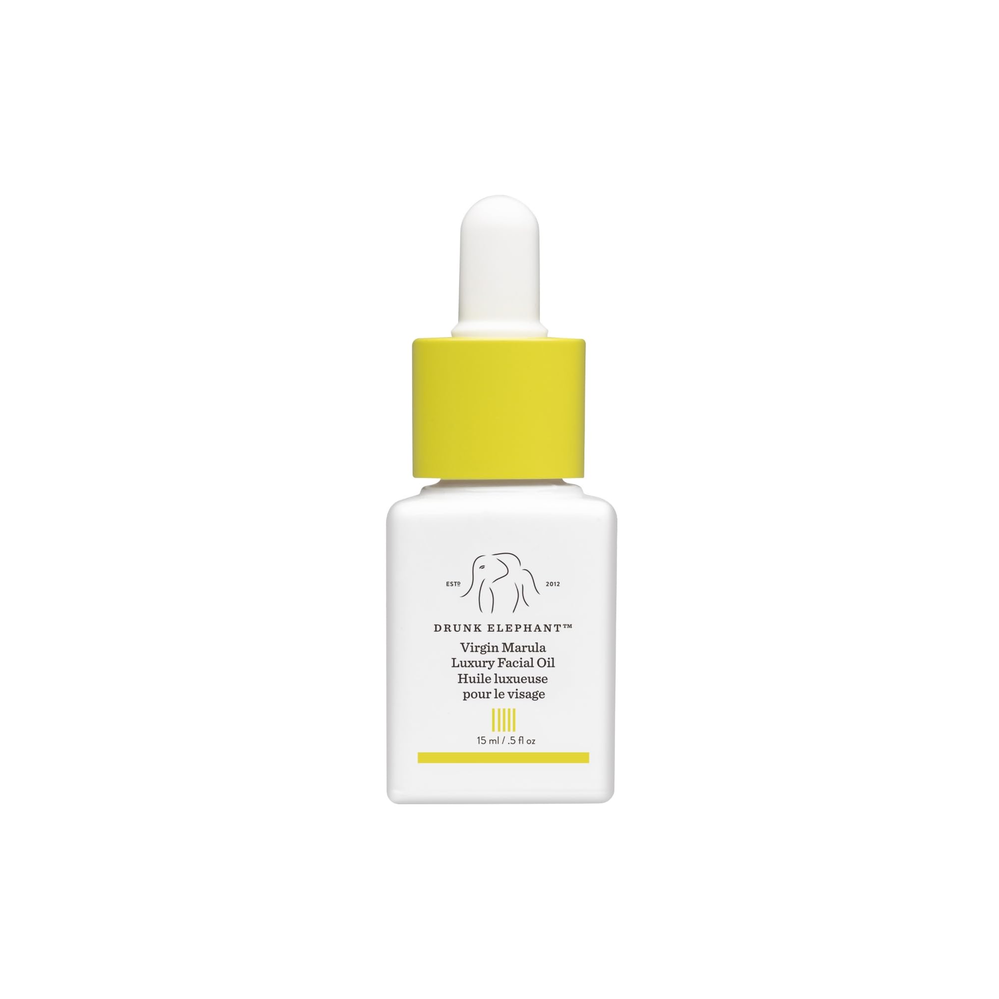 Drunk Elephant Virgin Marula Oil bottle pour for quick hydration.