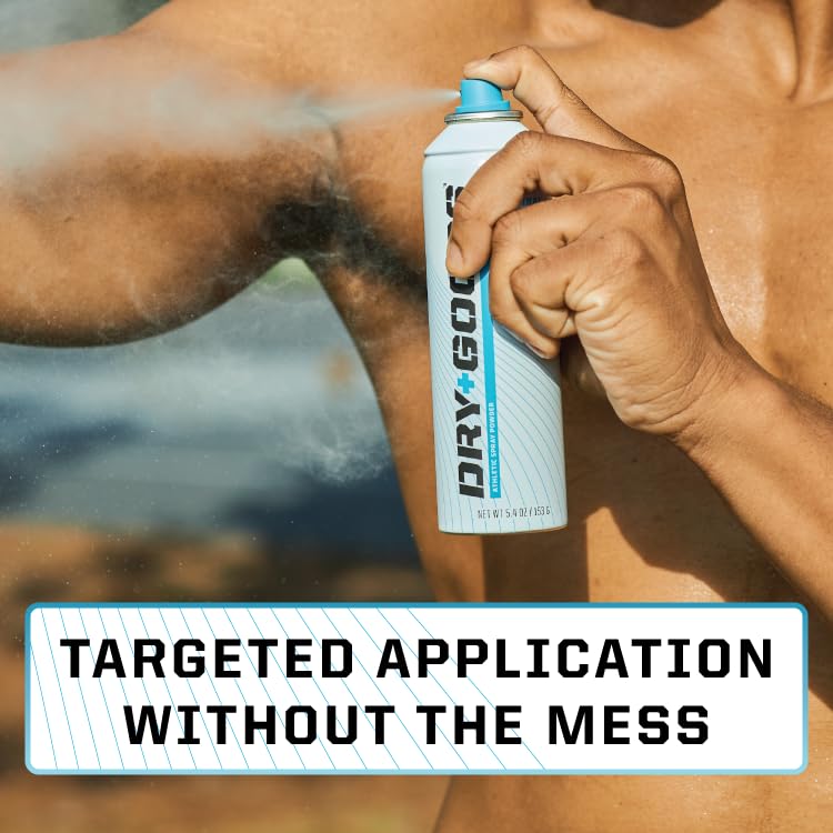 Dry Goods Original Athletic Spray Powder absorbs moisture to reduce friction.