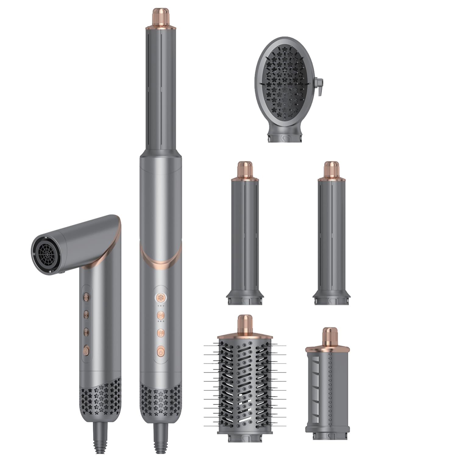 Dryhsip 5 in 1 Hair Styler attachments for versatile styling options.