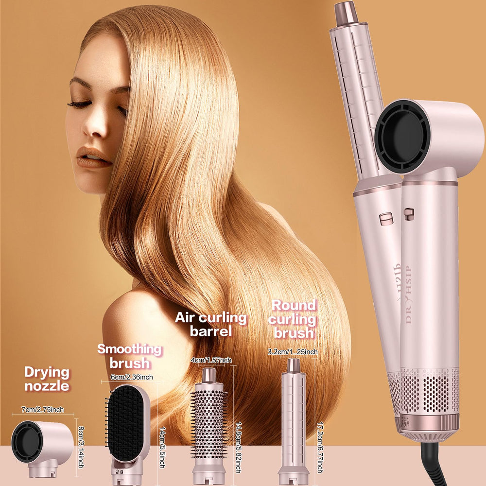 Dryhsip 5 in 1 hair styler pink compact travel design