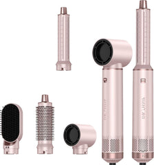 Dryhsip 5 in 1 hair styler pink front view for quick styling and frizz control