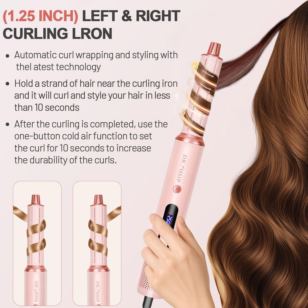 Dryhsip air styler attachments multi wand show versatile styling options.