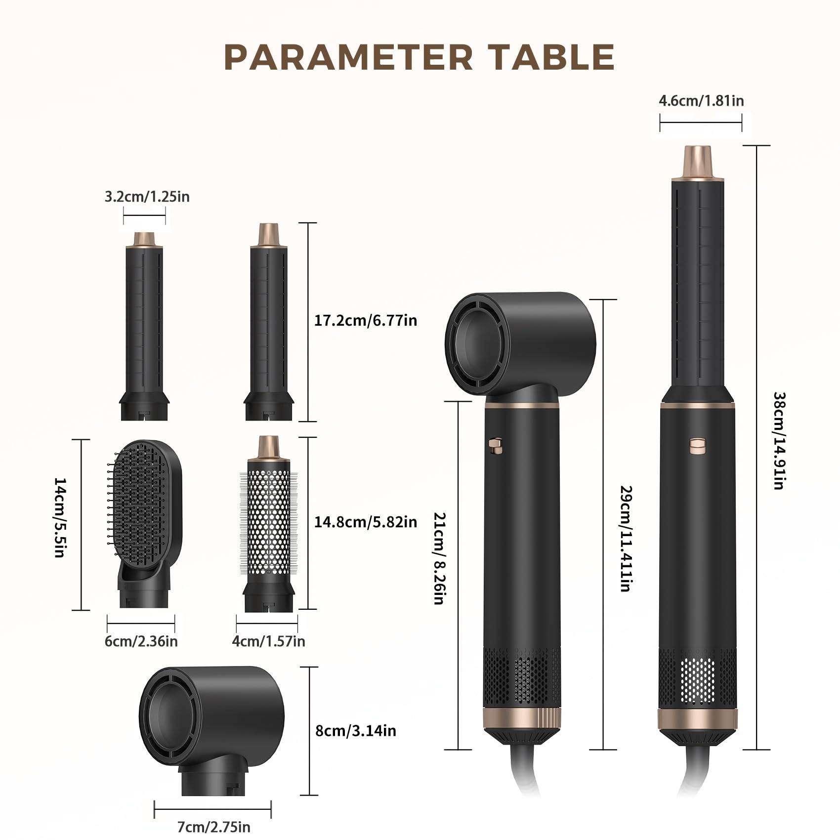 Dryhsip interchangeable brushes and heads support versatile looks.