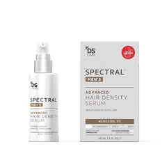 DS Laboratories Spectral Men's Density Serum bottle highlights lightweight leave-in formula for fuller-looking hair.
