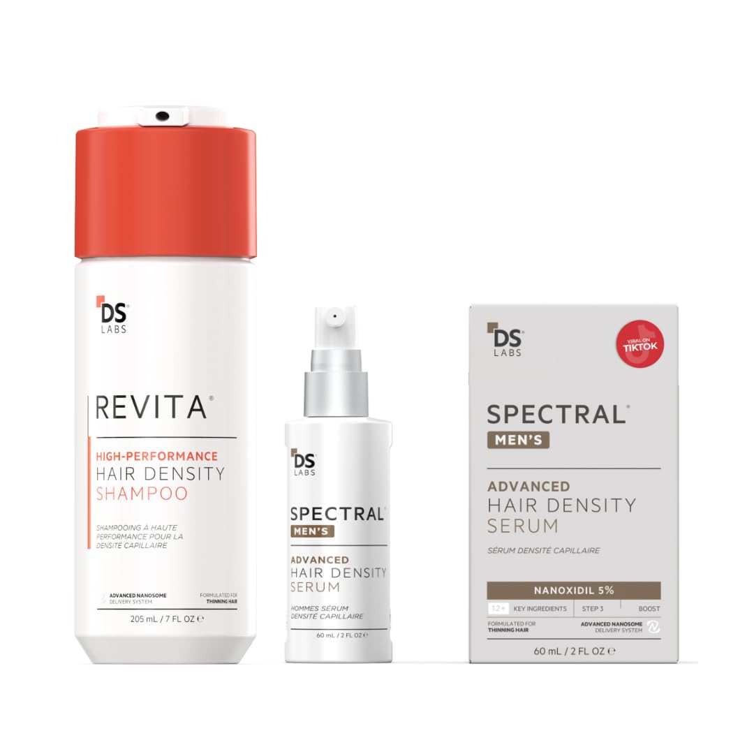 DS Laboratories Revita Shampoo bottle for cleansing and a fuller-looking hair appearance.