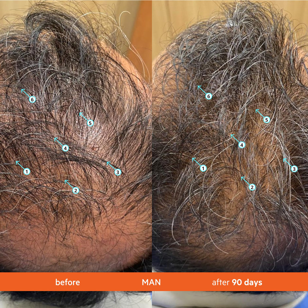 DS Labs Revita shampoo close-up highlights invigorating caffeine as part of the cleanse.