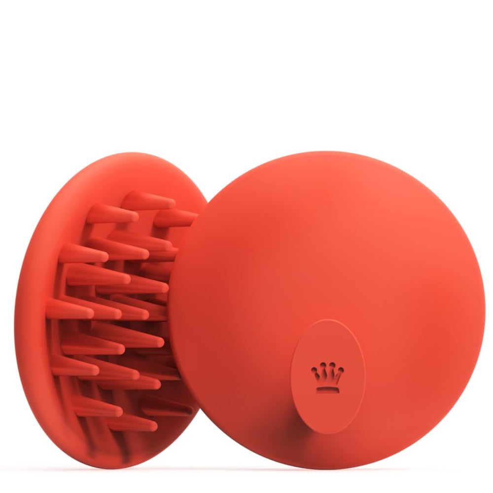 DS Laboratories Revitalizing Scalp Brush silicone-bristles close-up highlights gentle cleansing.