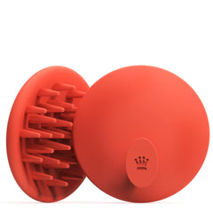 DS Laboratories Revitalizing Scalp Brush silicone-bristles close-up highlights gentle cleansing.