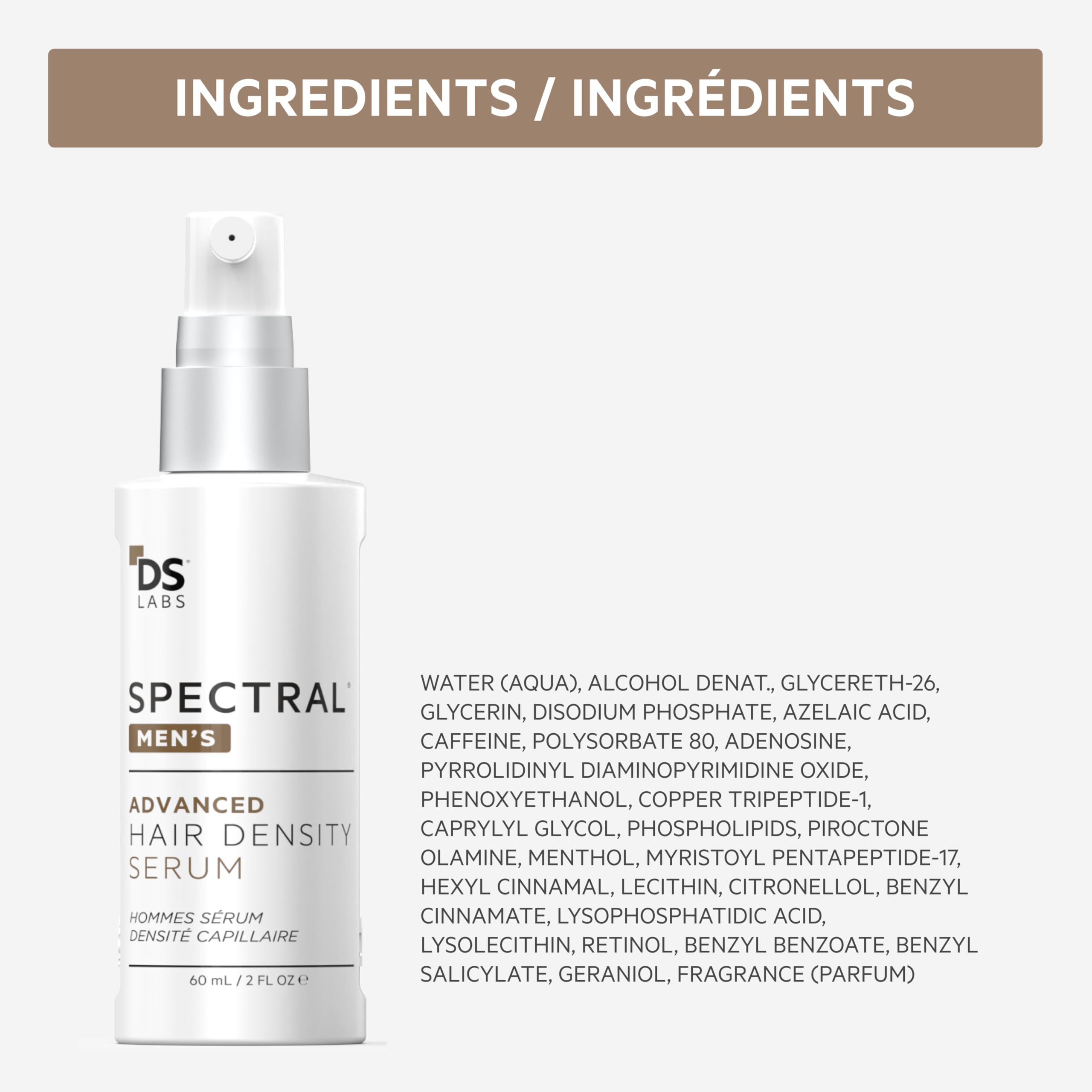 DS Labs Spectral Men’s Density Serum suitable for all hair types in diverse audiences