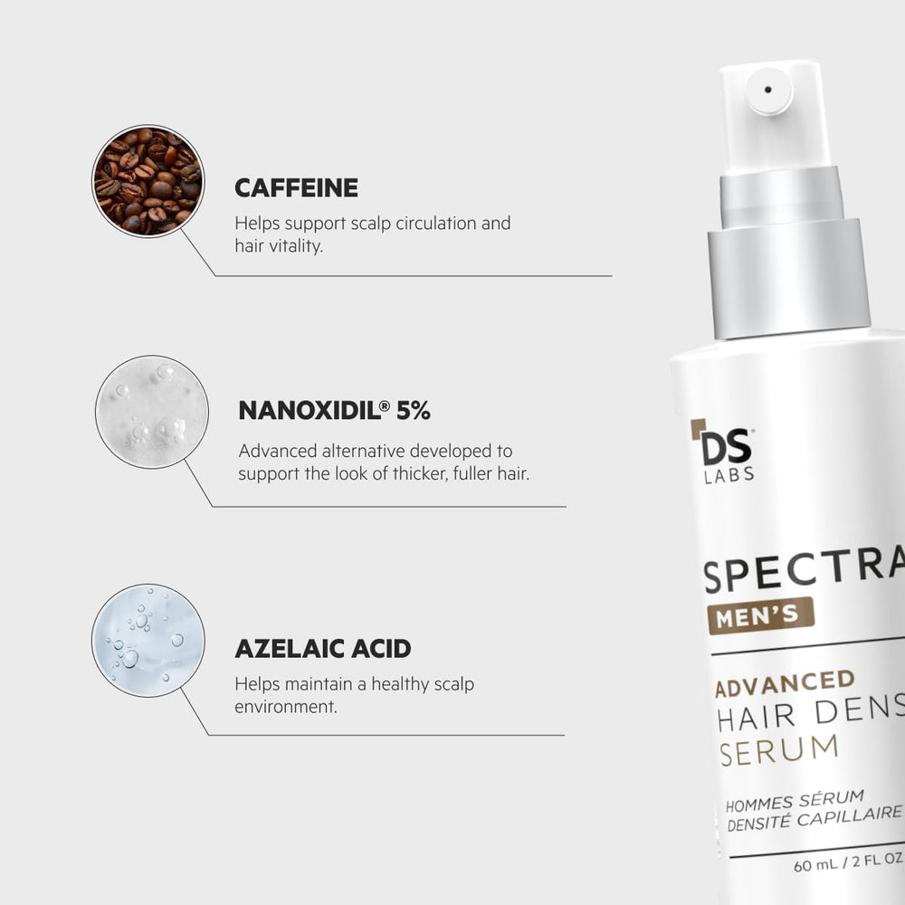 DS Labs Spectral Men’s Density Serum in clinical setting to imply science-driven formulation