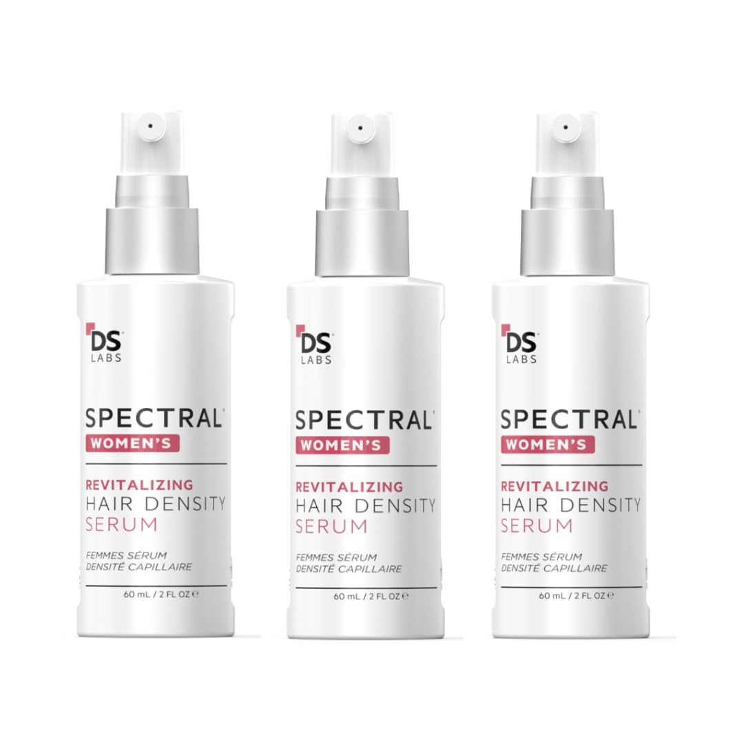 DS Laboratories Spectral Women’s Hair Density Serum bottle shows fast-absorbing formula for fuller hair