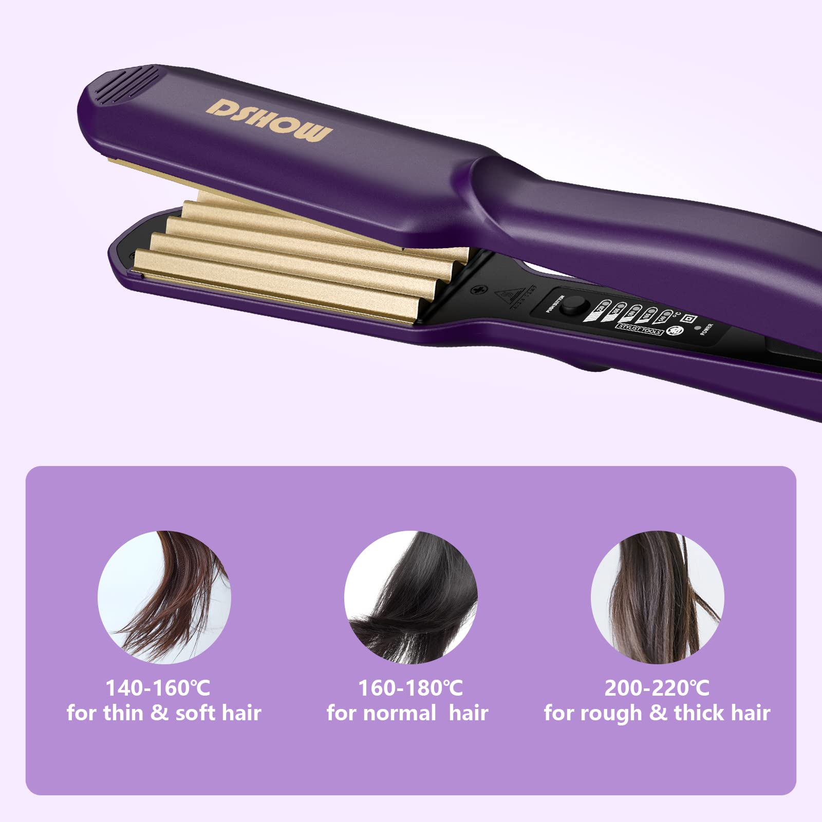 DSHOW crimping iron model demonstrates 80s-style volumizing waves