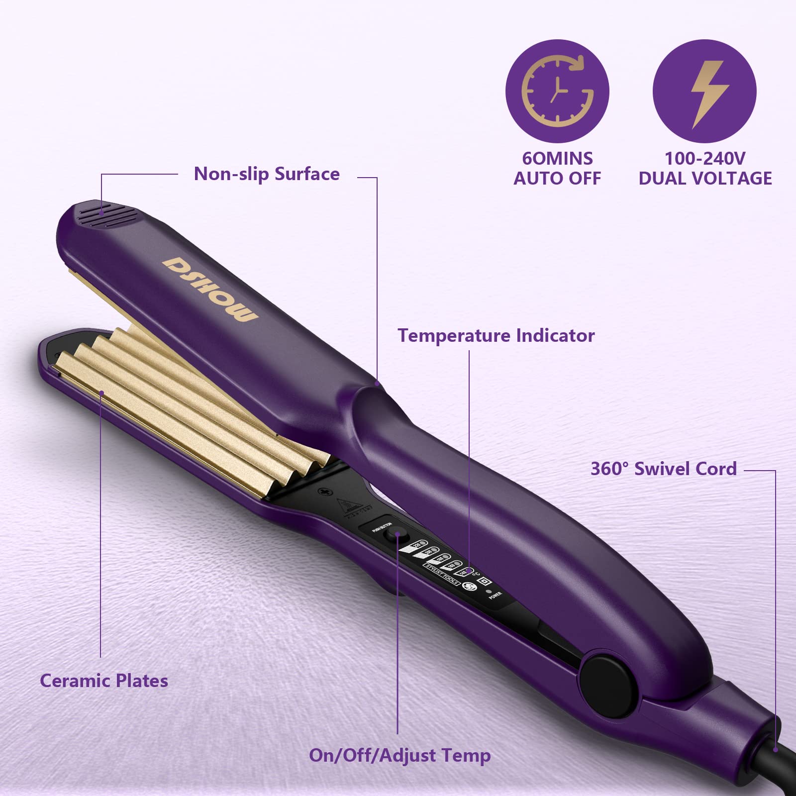 DSHOW crimping iron titanium ceramic plates for smooth results