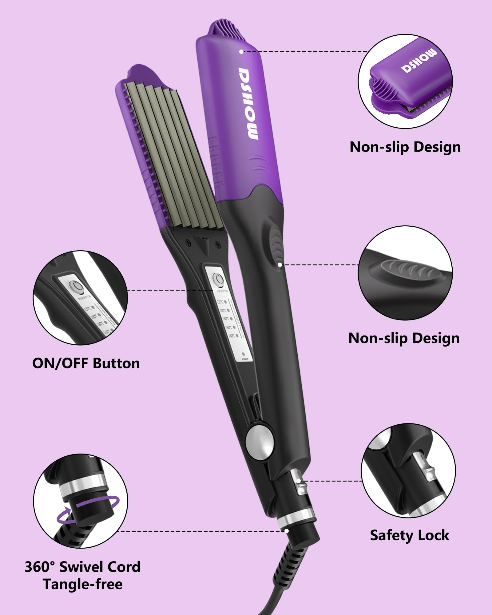 DSHOW swiveling cord enables tangle-free operation during use