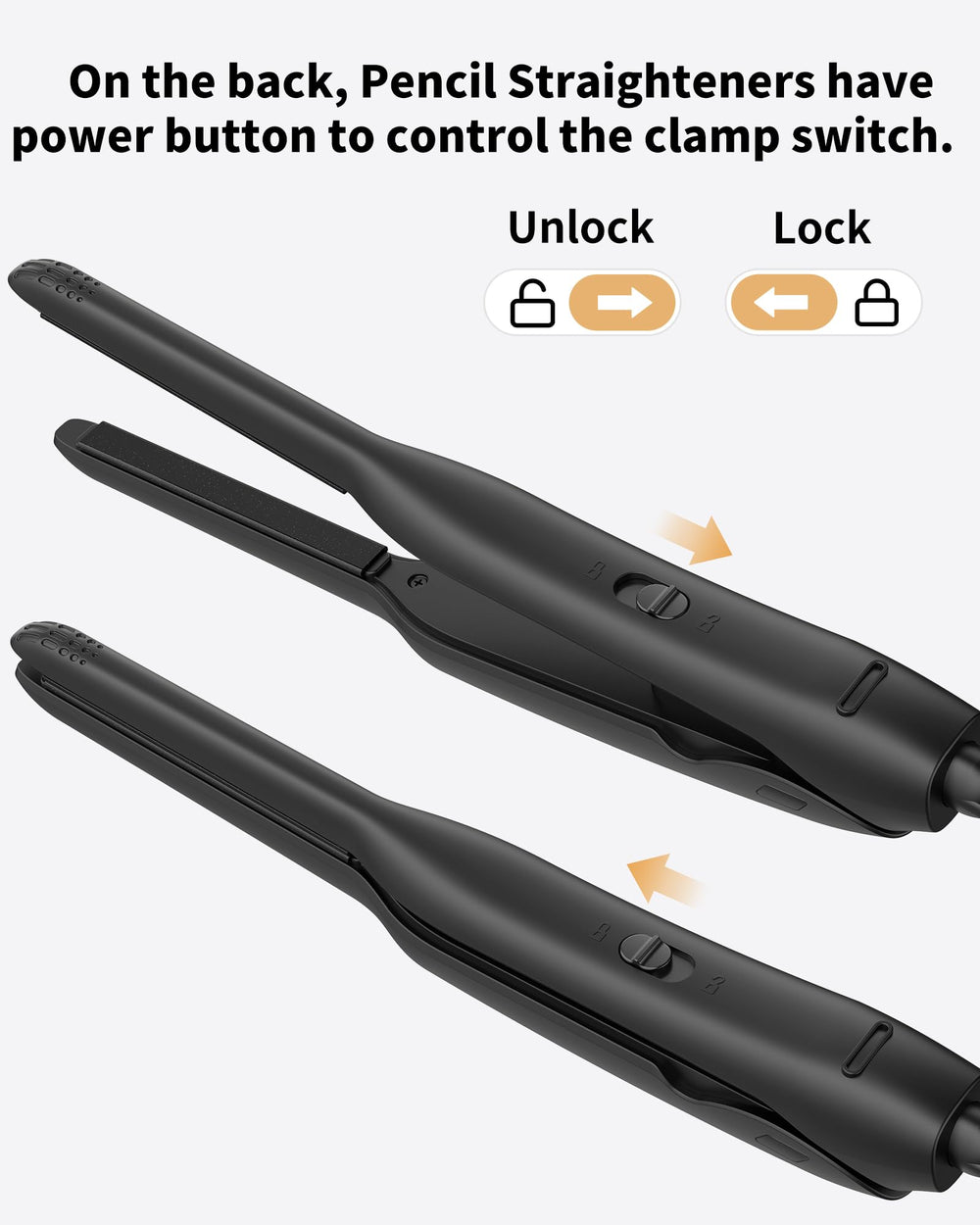 DSHOW LED display pencil flat iron showing easy temperature control.