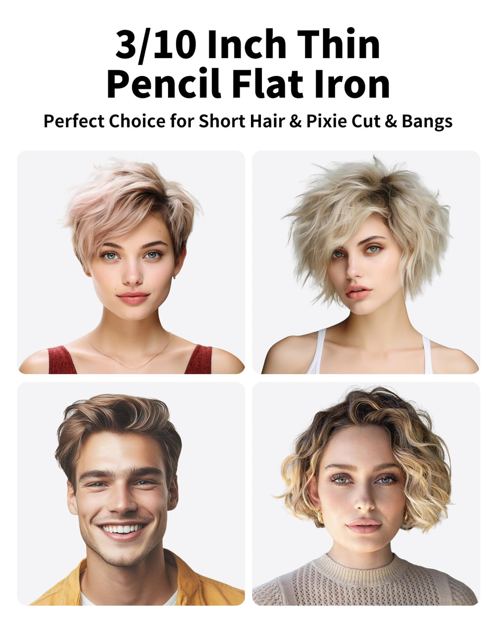 DSHOW mini flat iron with temperature range 320-430F for versatile hair types.