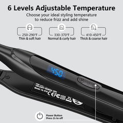 DSHOW Pencil Flat Iron edge styling example, compact tool for bangs and edges.