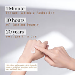 DSKMED application under eye demonstrates even coverage and gentle smoothing
