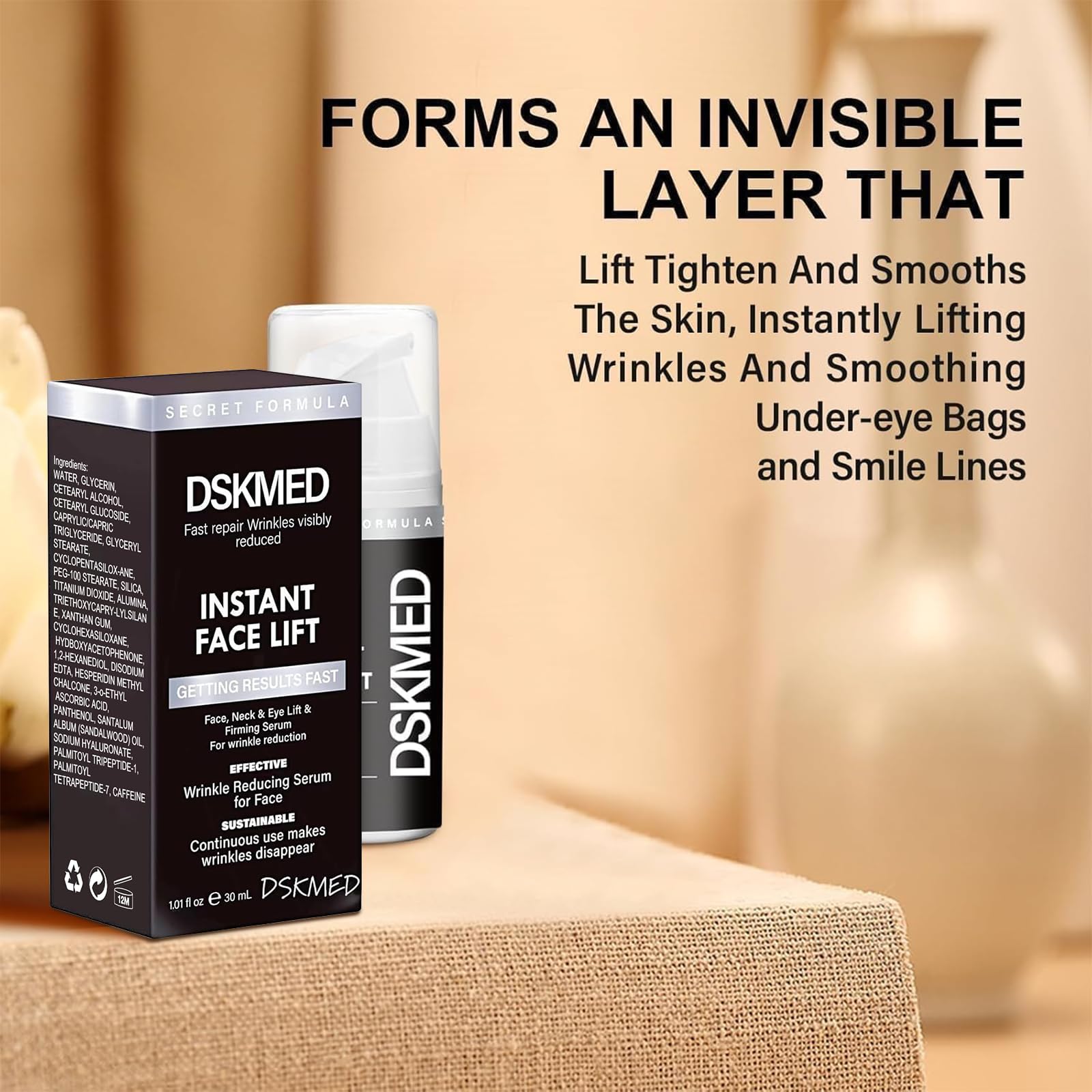 DSKMED tetrapeptide and retinol concept conveys collagen support