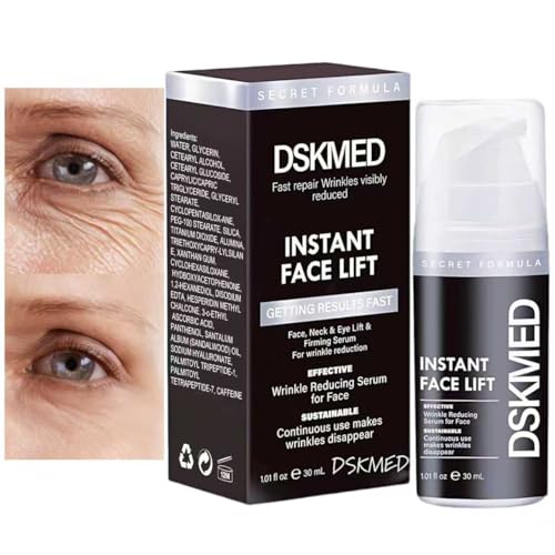 DSKMED under-eye bags and wrinkles cream jar demonstrates instant lift benefits