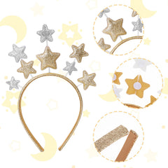 DSLSQD Star Headband worn on head showcases a bold party accessory
