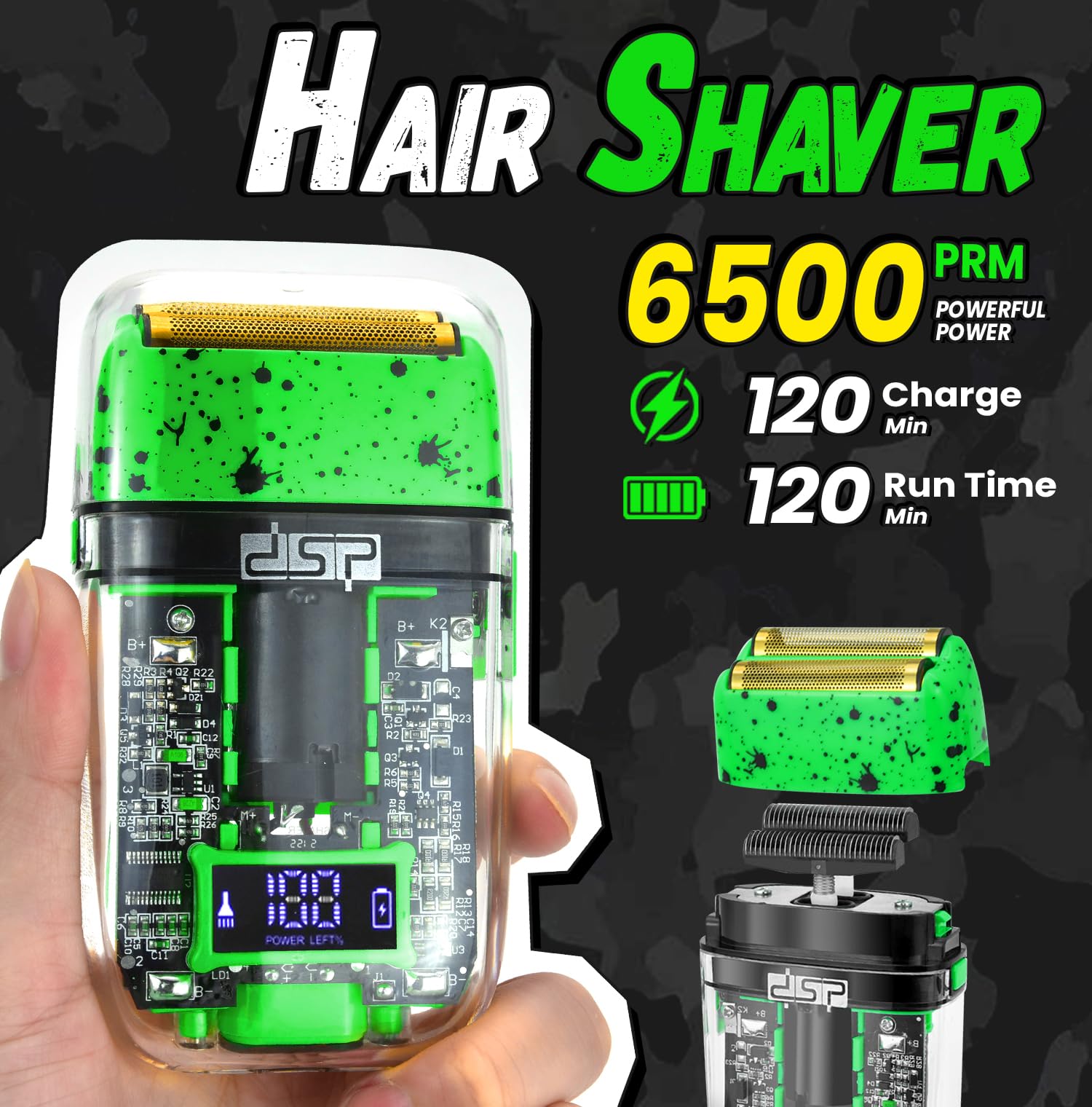 DSP travel case green with kit components offers organized portability for on the go grooming