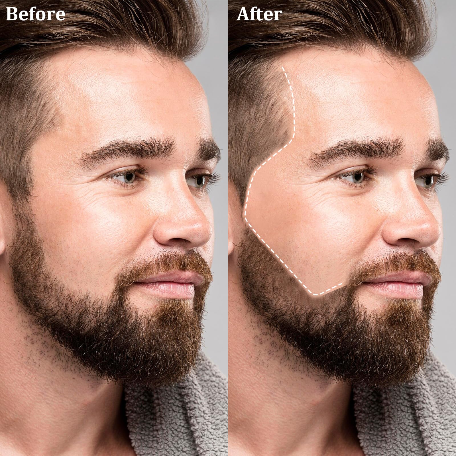 DUAIU 2-in-1 beard brush and comb for styling on-the-go.