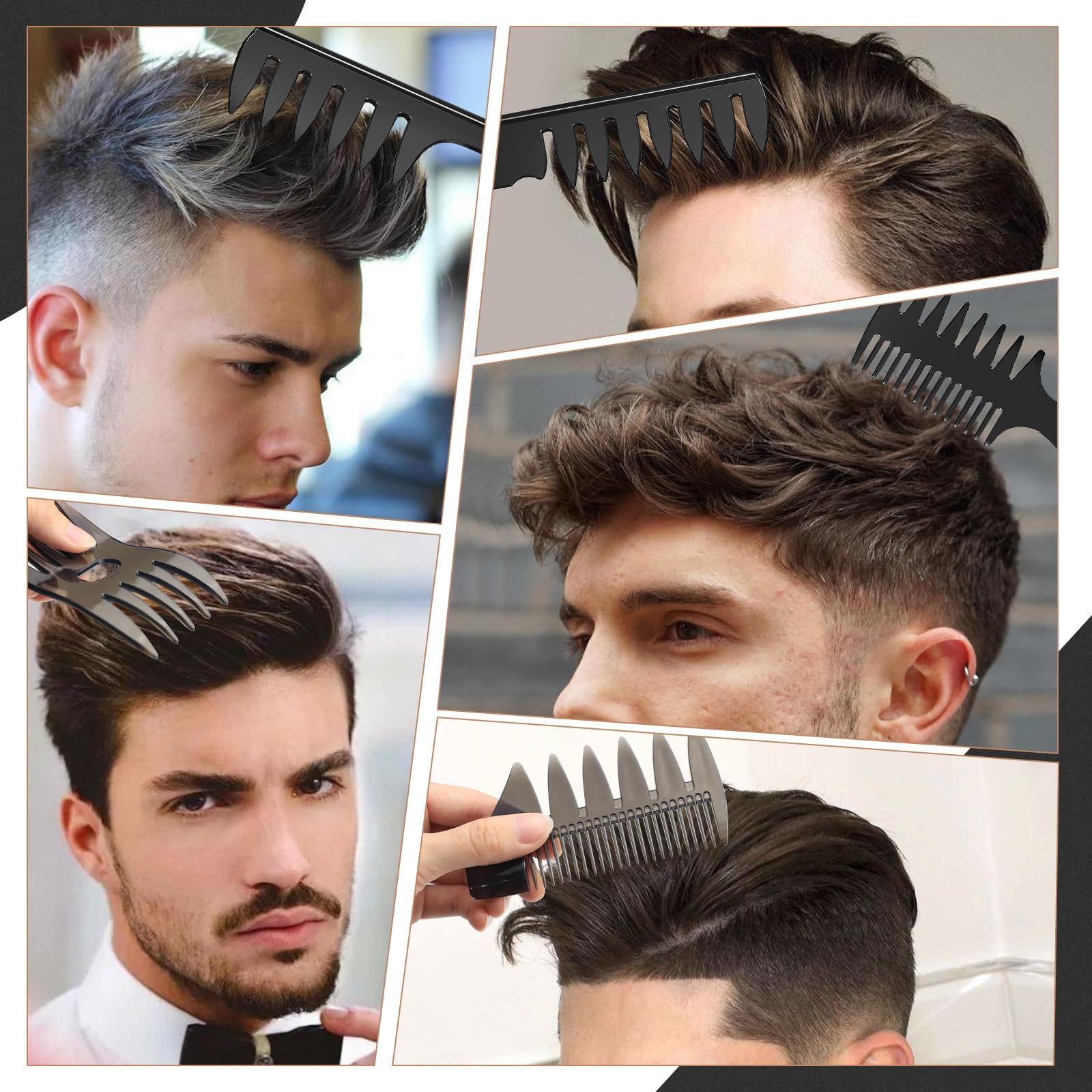 DUAIU 5-piece comb set; compact kit ideal for travel-ready grooming.
