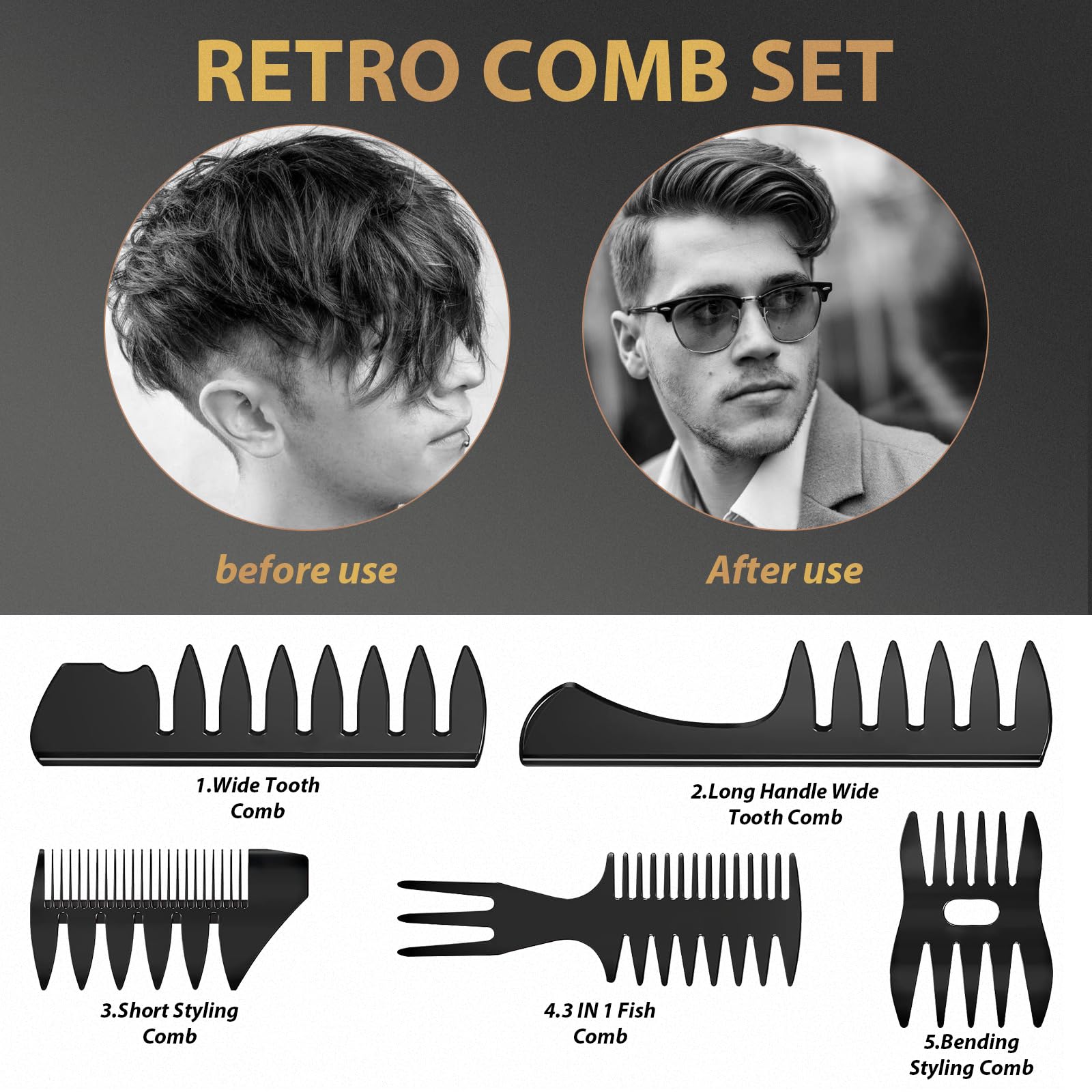 DUAIU double-sided texture comb; versatile parting and styling across lengths.