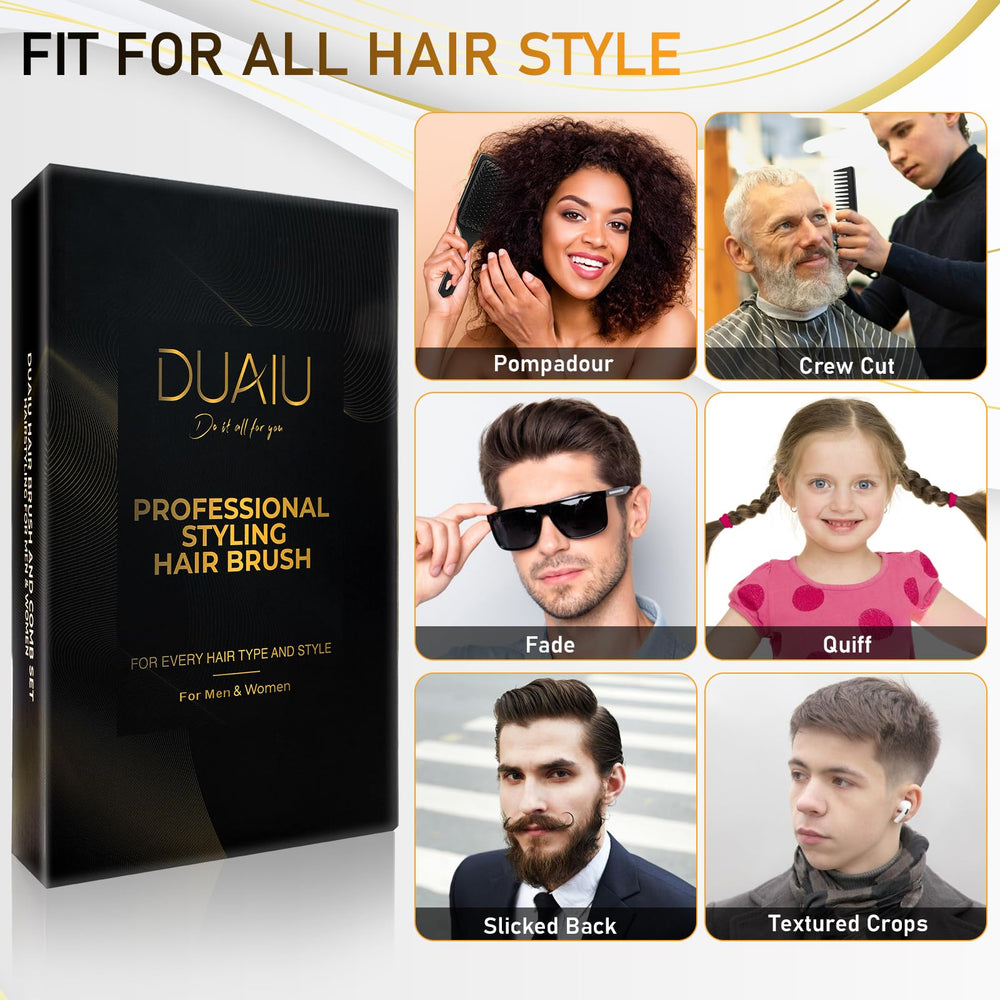 DUAIU detangling-styling tool supports smooth daily grooming on wet or dry hair.
