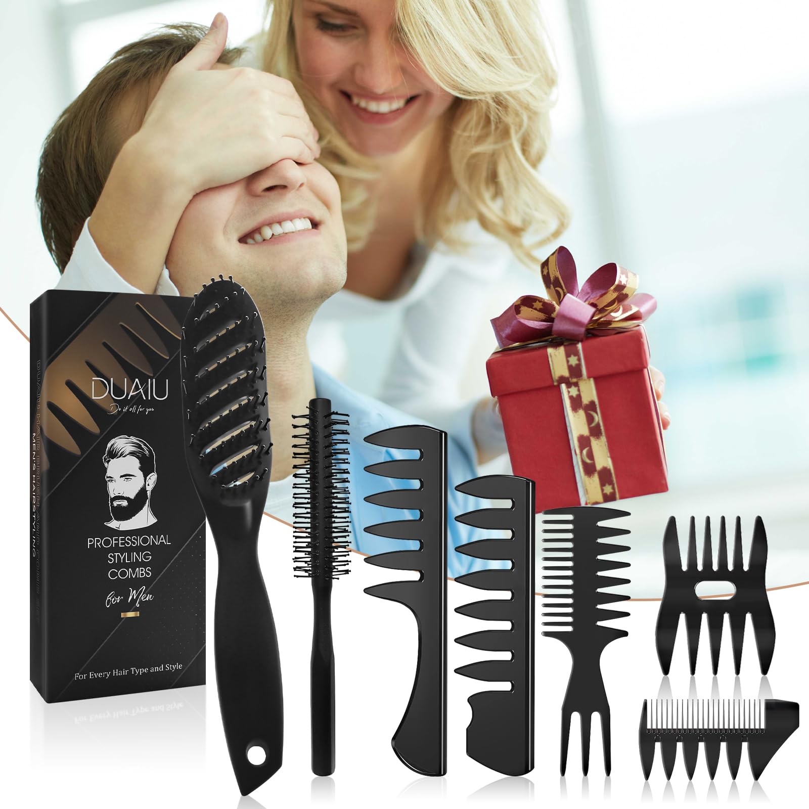 DUAIU hairdressing tools gift box; stylish home grooming for daily routines.