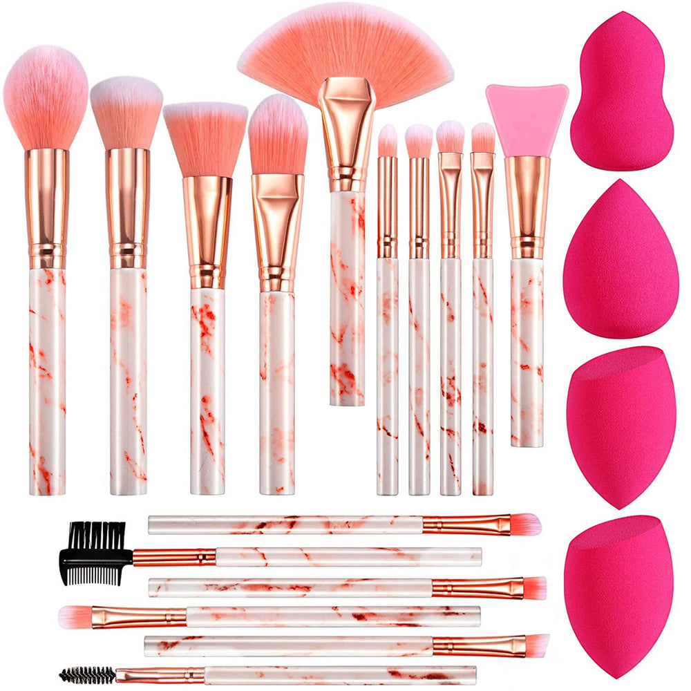 DUAIU professional makeup brushes set features marble handles for precision and a premium feel.