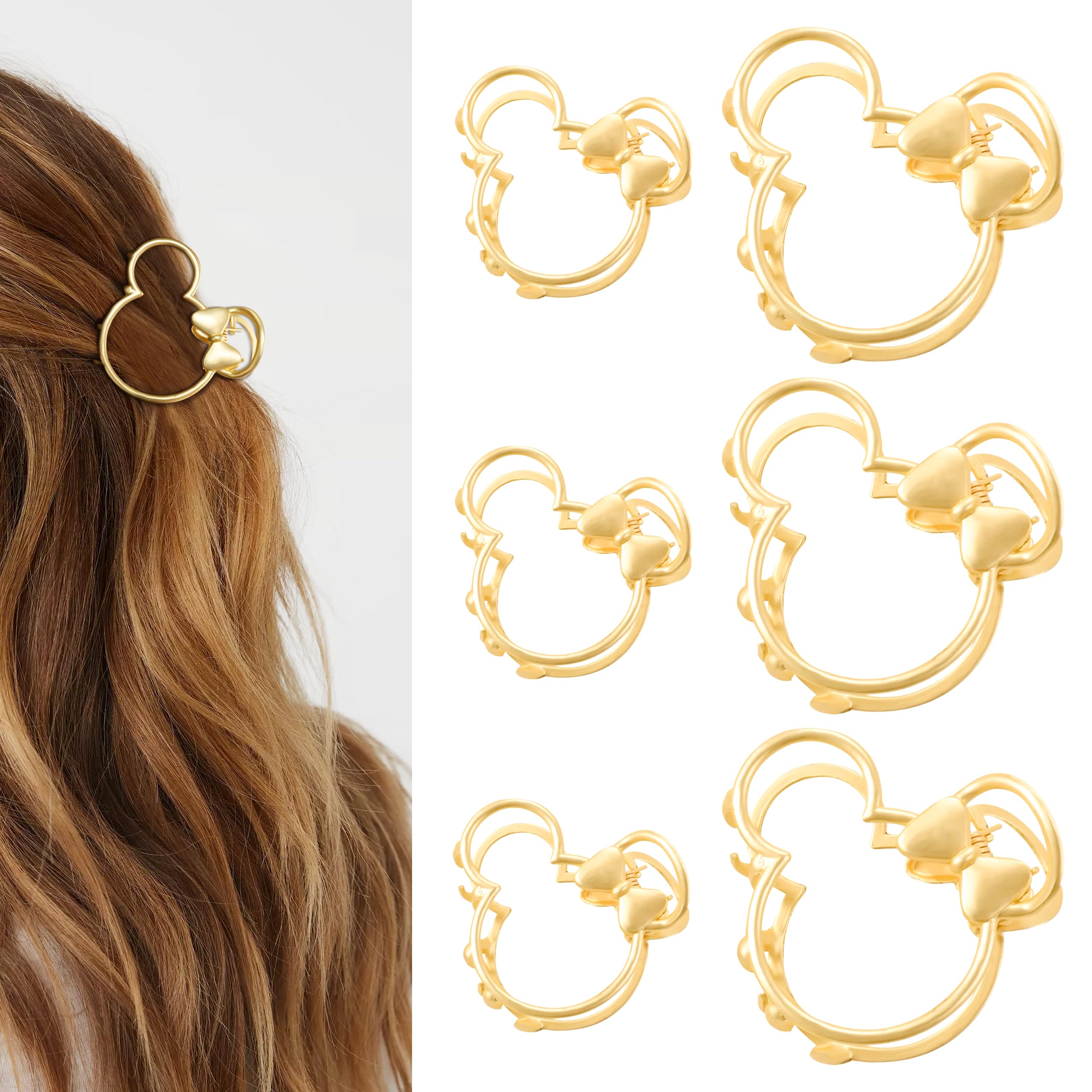 DF DualFERV 6-pack large gold metal claw clips provide secure grip for day-long hairstyles.
