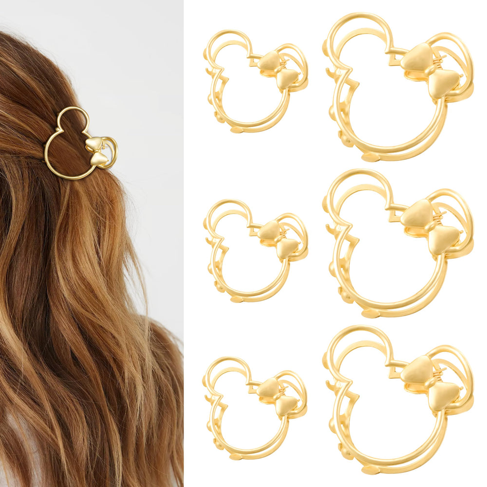 DF DualFERV 6-pack large gold metal claw clips provide secure grip for day-long hairstyles.