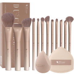 Ducare 14pcs Christmas makeup set in case, perfect for gifting and travel.