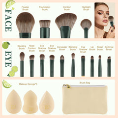 DUcare Christmas makeup gift set sponges demonstrate soft, versatile applicators for smooth blending.